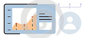 Data Analytics Dashboard with Profile Icon and Line Graph Visualization for User Insights