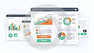 Data Analytics Dashboard UI, Business Report Charts, Infographics