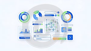 Data Analytics Dashboard UI Kit, Charts and Graphs Elements