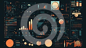 Data analytics dashboard visualizing business intelligence charts and graphs