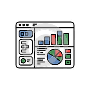 Data Analytics Dashboard Web Interface Icon