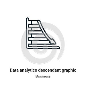 Data analytics descendant graphic outline vector icon. Thin line black data analytics descendant graphic icon, flat vector simple photo