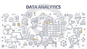 Data Analytics Doodle Banner