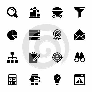 Data Analytics Glyph Icons Pack