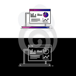 Data analytics icon, Business intelligence - Analytics dashboard, Insights symbol - Statistics, Report icon, Metrics - Data