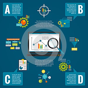 Data analytics infographic set