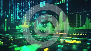 Data analytics and information processing on abstract digital display