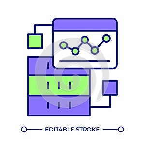 Data analytics line color icon