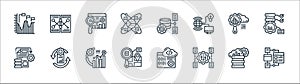 Data analytics line icons. linear set. quality vector line set such as data visualization, flexibility, web address, data