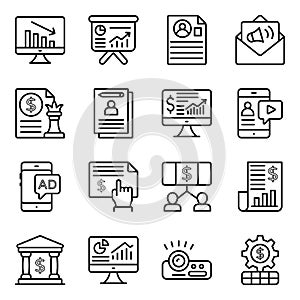 Data Analytics Linear Icons Pack