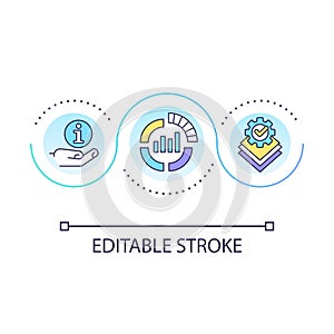 Data analytics loop concept icon