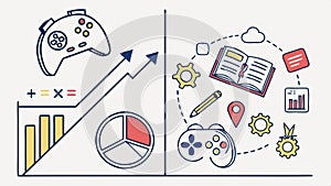 Data analytics network graph chart icons analysis vector design Generative AI
