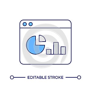 Data analytics online line color icon