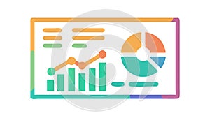 Data Analytics Report Icon for Business Decisions Growth, vector design Generative AI