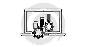 Data Analytics and System Optimization on Laptop Icon