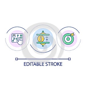 Data analytics technology loop concept icon