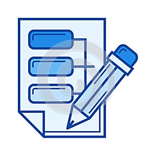 Data architecture line icon.