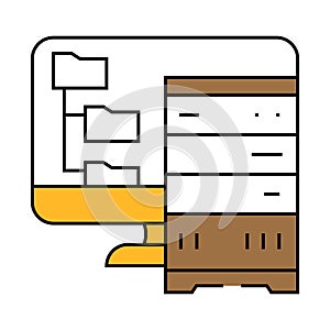 data archiving database icon color illustration