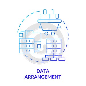 Data arrangement blue gradient concept icon