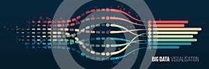 Data array visual concept for website. Big data connection complex. Big data visualization banner. Abstract background with lines