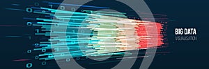 Data array visual concept for website. Big data connection complex. Big data visualization banner. Abstract background with lines