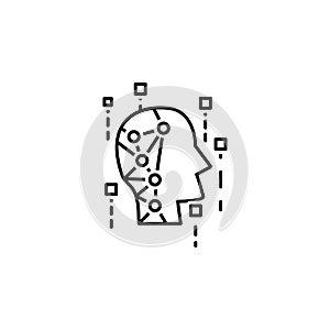 data, artificial intelligence icon. Element of technological data icon for mobile concept and web apps. Thin line data, artificial