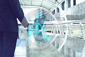 data artificial intelligence network technology internet cyber with futuristic style, 3d illustration, Element of this image furni photo