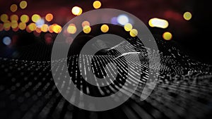 Data background blurred. Bokeh technology computer network finance. Blurred background big data technology.