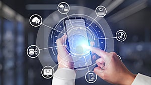 Data backup cloud system network connection concept Gist