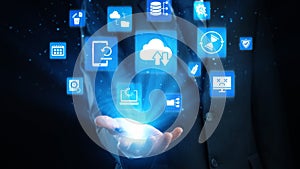 Data backup cloud system network connection concept Gist