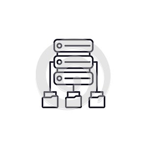 Data backup linear icon concept. Data backup line vector sign, symbol, illustration.