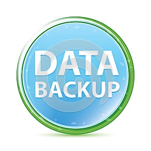 Data Backup natural aqua cyan blue round button