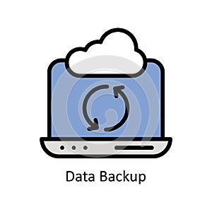 Data Backup vector Filled outline icon style illustration. EPS 10 File