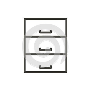 Data base icon vector. Outline archive. Line data symbol.