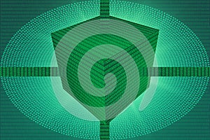 Data Block Cube of Binary digit Bit code, Digital computer data storage 3D illustration