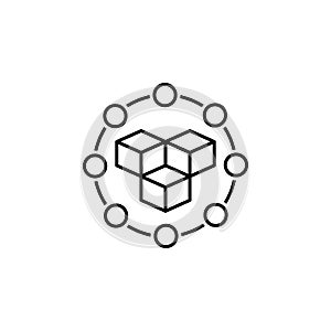 data, blockchain icon. Element of technological data icon for mobile concept and web apps. Thin line data, blockchain icon can be