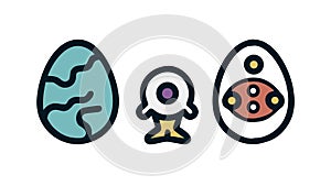Data Blocks Blockchain Technology Outline Icon, vector design Generative AI