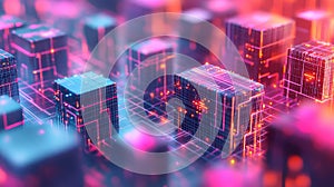 Data blocks creating abstract digital circuit network