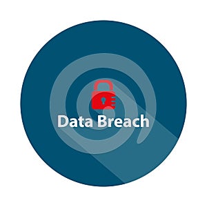 data breach badge on white