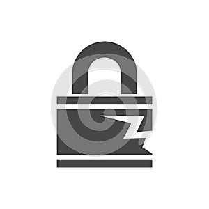 Data breach concept, simple vector icon