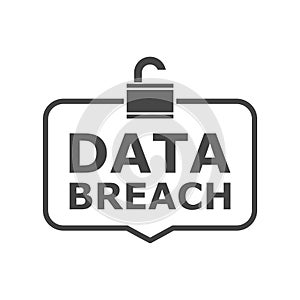 Data breach concept, simple vector icon