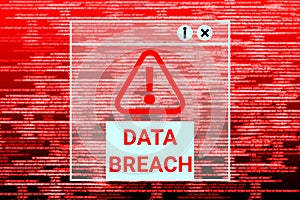 data breach, cyber crime, online hacking, warning and fraud background