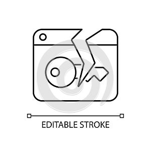 Data breach linear icon