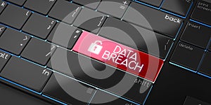 Data breach - modern computer keyboard