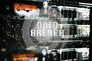 DATA BREACH word over abstract shattered effect background