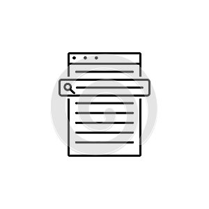 data, browser icon. Element of technological data icon for mobile concept and web apps. Thin line data, browser icon can be used