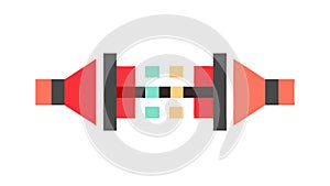 Data Cable Connection: Network Link Information Transfer, vector design Generative AI