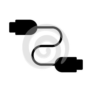 Data cable glyph flat vector icon