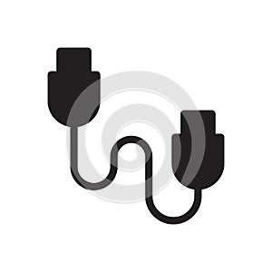 Data cable vector glyph flat icon
