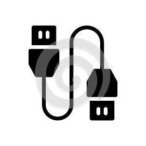 Data cable vector glyph flat icon